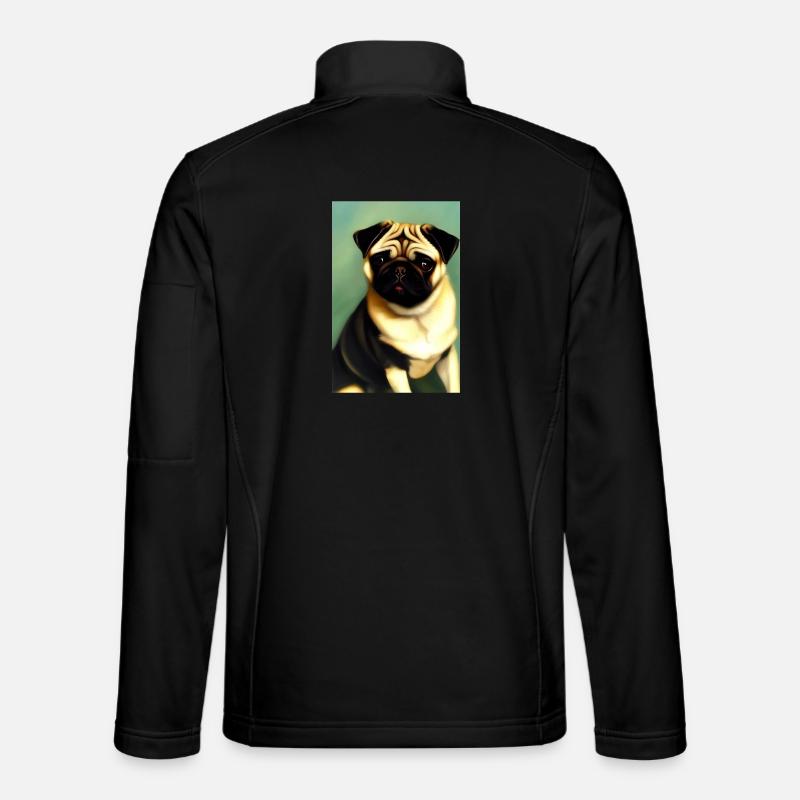 Mops Hund Unisex Softshelljacke