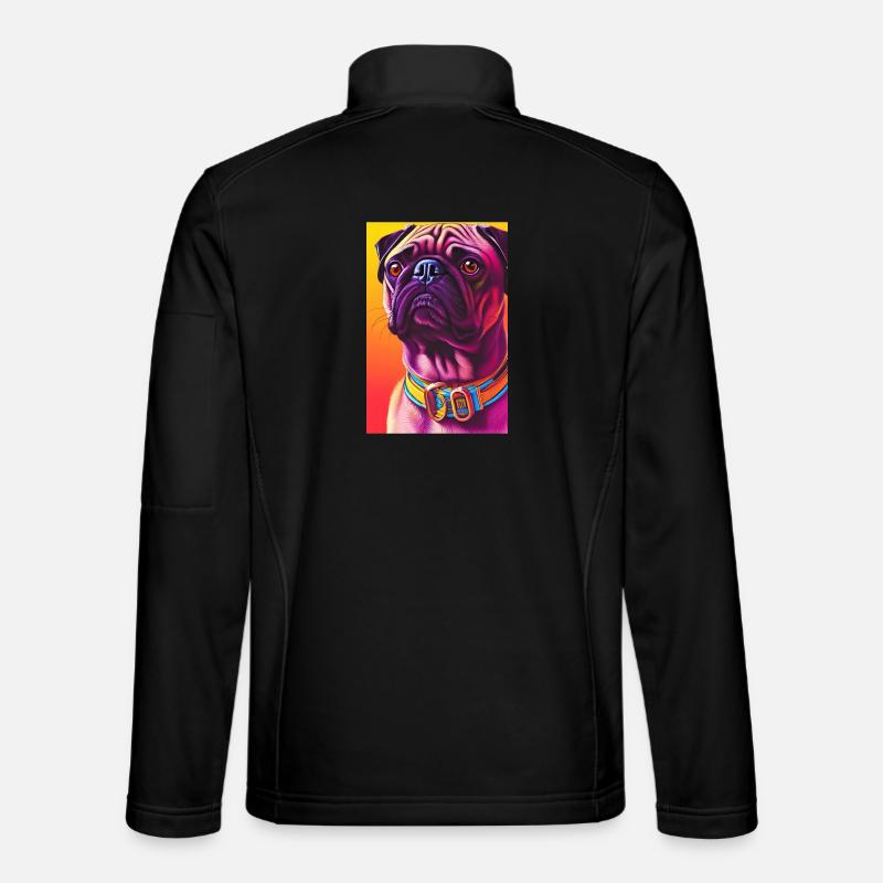 Pug Dog - Unisex Softshell Jacket - black