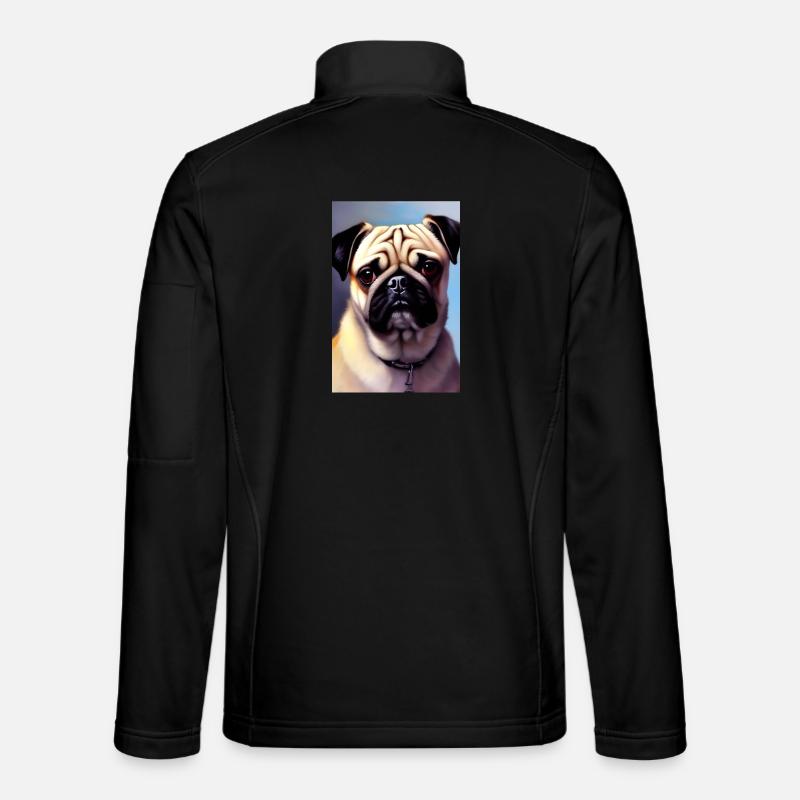 Mops Hund - Unisex Softshelljacke - Schwarz