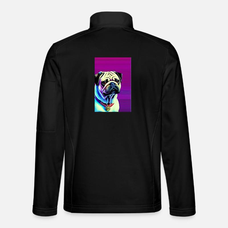 Pug Dog - Unisex Softshell Jacket - black