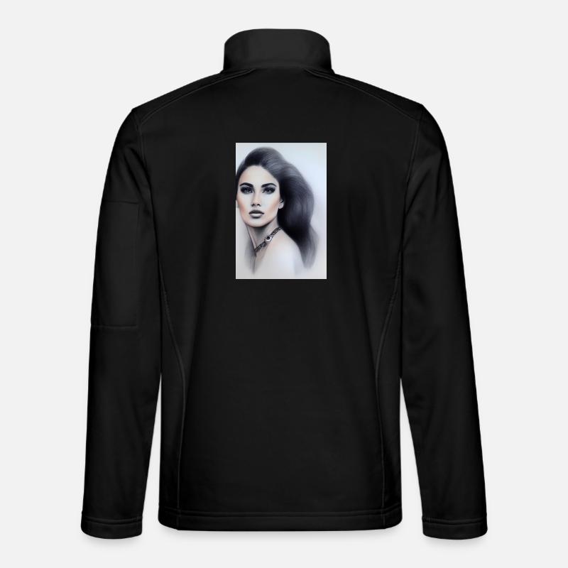 Frau mit Schmuck - Unisex Softshelljacke - Schwarz