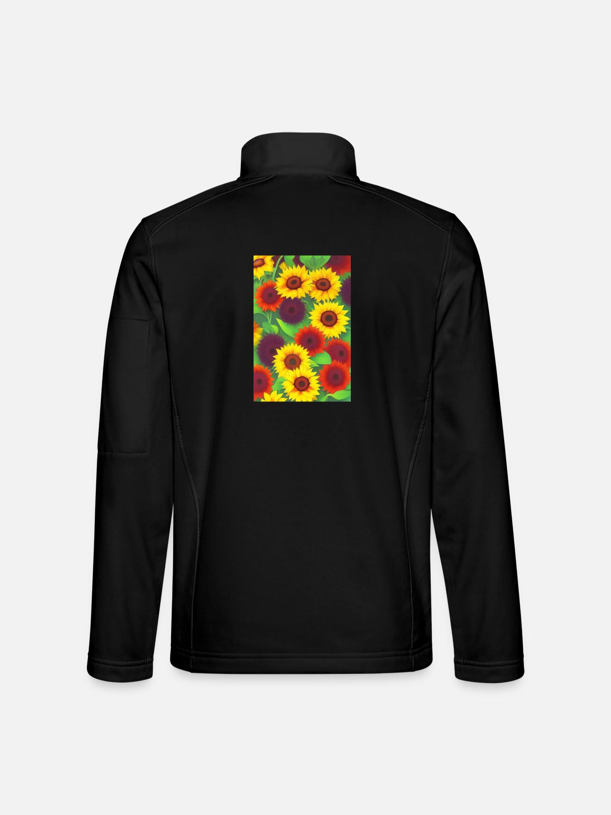 Sonnenblumen - Unisex Softshelljacke - Schwarz - Hinten
