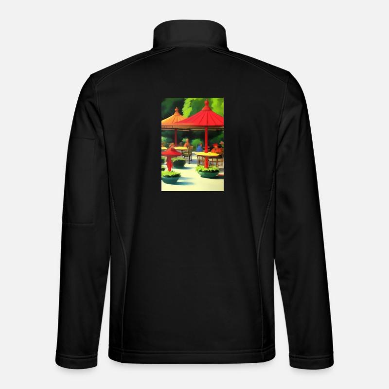 Outdoor Asian Cafe - Unisex Softshell Jacket - black
