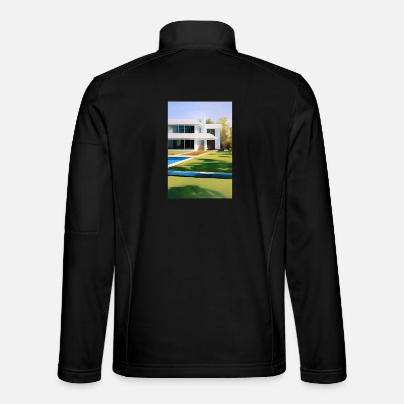 Villa blanche avec piscine - Veste en tissu softshell Unisexe - noir