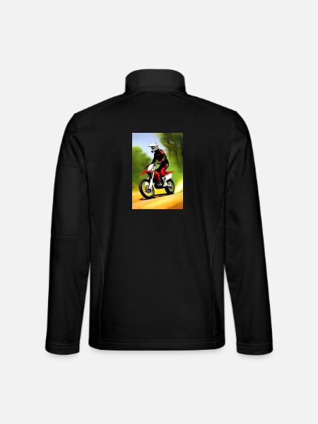 Motocross Fahren - Unisex Softshelljacke - Schwarz - Hinten