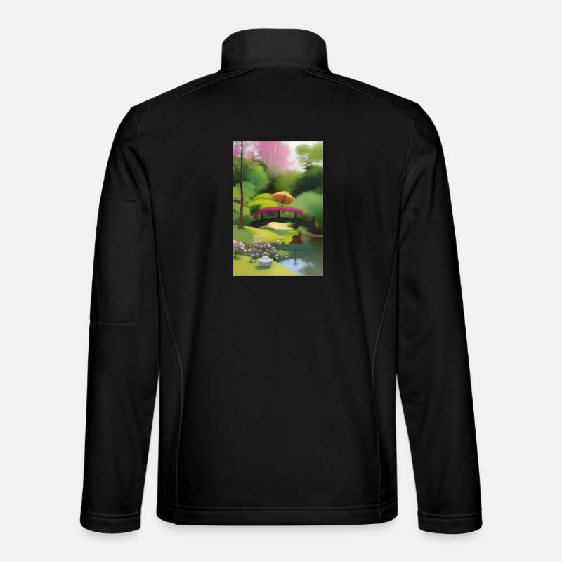 Chinesischer Zen Garten Unisex Softshelljacke
