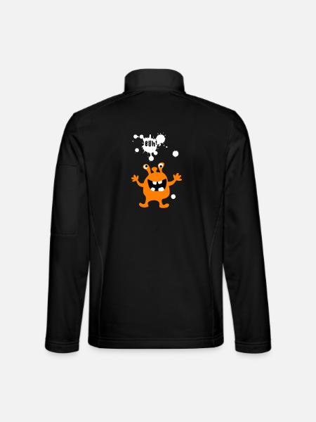 Monster Boo Zombie Comic Creature Kids Halloween - Unisex Softshell Jacket - black - Back