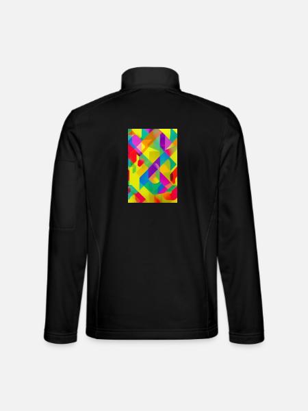 Retro Muster Bunt - Unisex Softshelljacke - Schwarz
