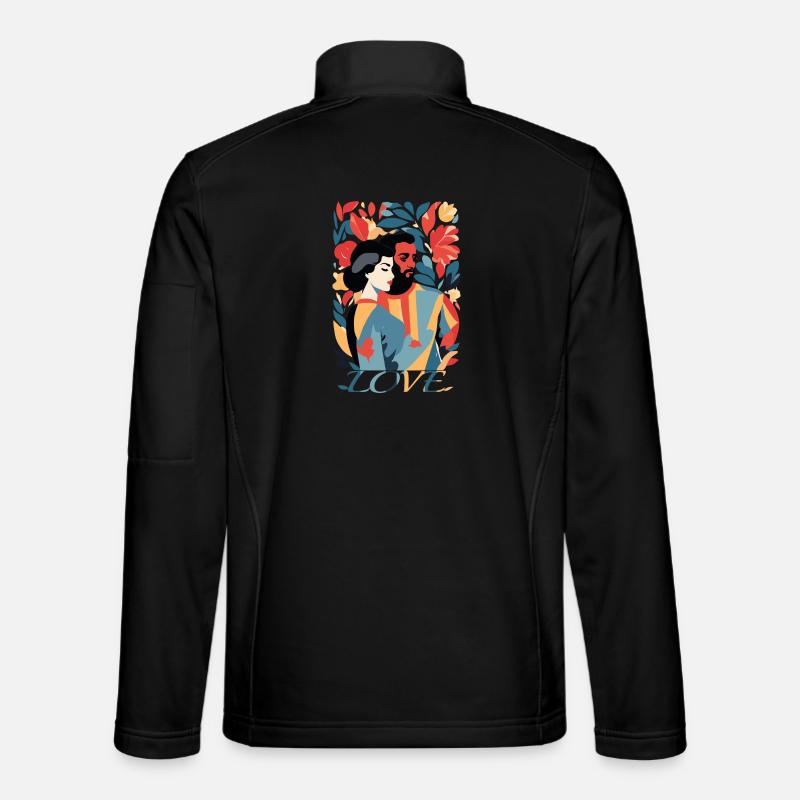 Abstrakte Kunst Mann und Frau Unisex Softshelljacke