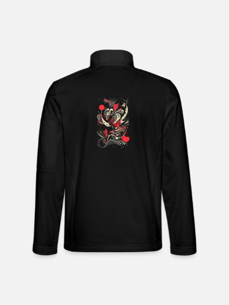 Cooles abstraktes Design mit dynamischen Linien und Schattierungen - Unisex Softshelljacke - Schwarz - Hinten