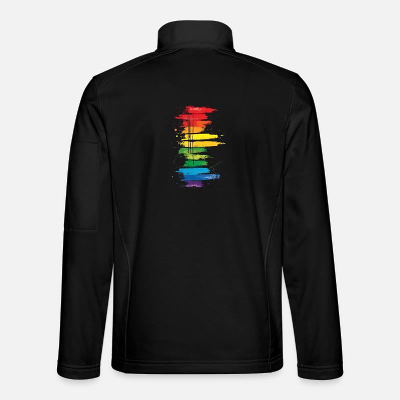 Dezentes und cooles Regenbogen-Design mit tropfender Pride-Flagge - Unisex Softshelljacke - Schwarz
