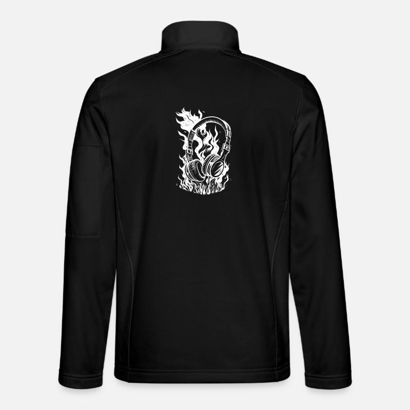 Brennende Kopfhörer - Unisex Softshelljacke - Schwarz