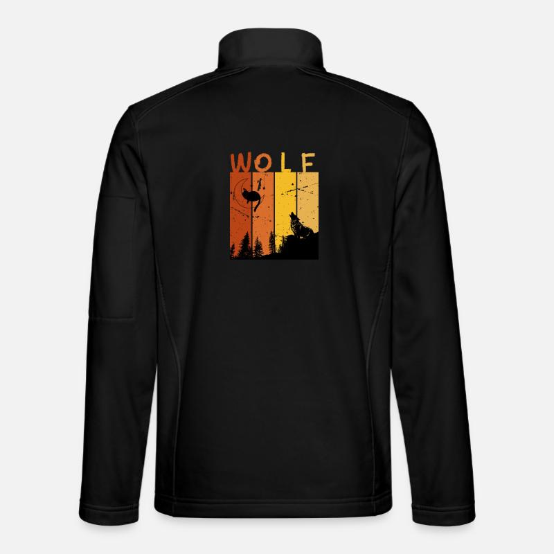 Retro Wolf - Unisex Softshell Jacket - black
