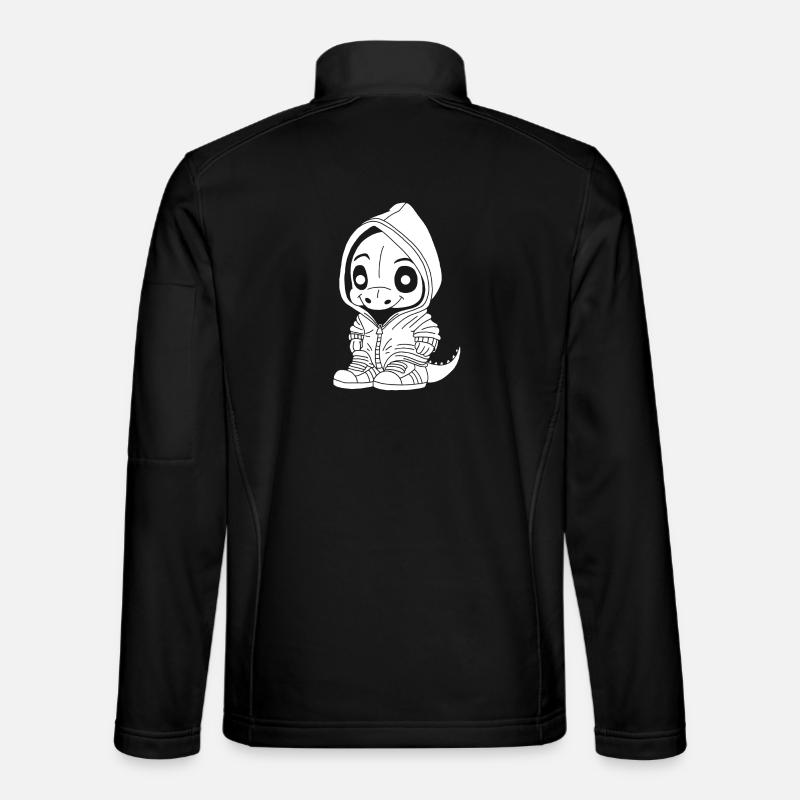 Small Dinosaur (White) - Unisex Softshell Jacket - black