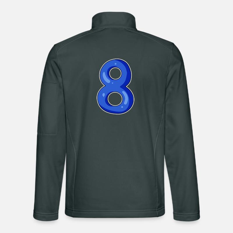 Numéro 8 Numéro Huit Motif Bleu Veste en tissu softshell Unisexe