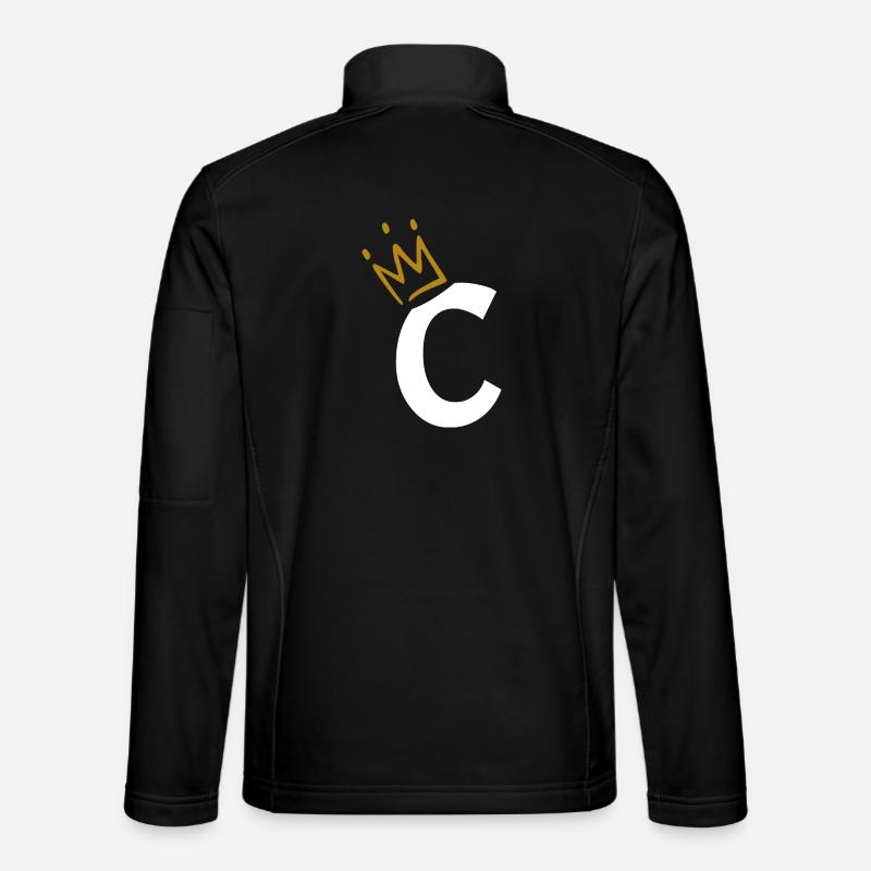 Letter C - initial letter C - Unisex Softshell Jacket - black