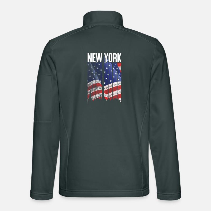 Mosaïque Drapeau de New York Veste en tissu softshell Unisexe
