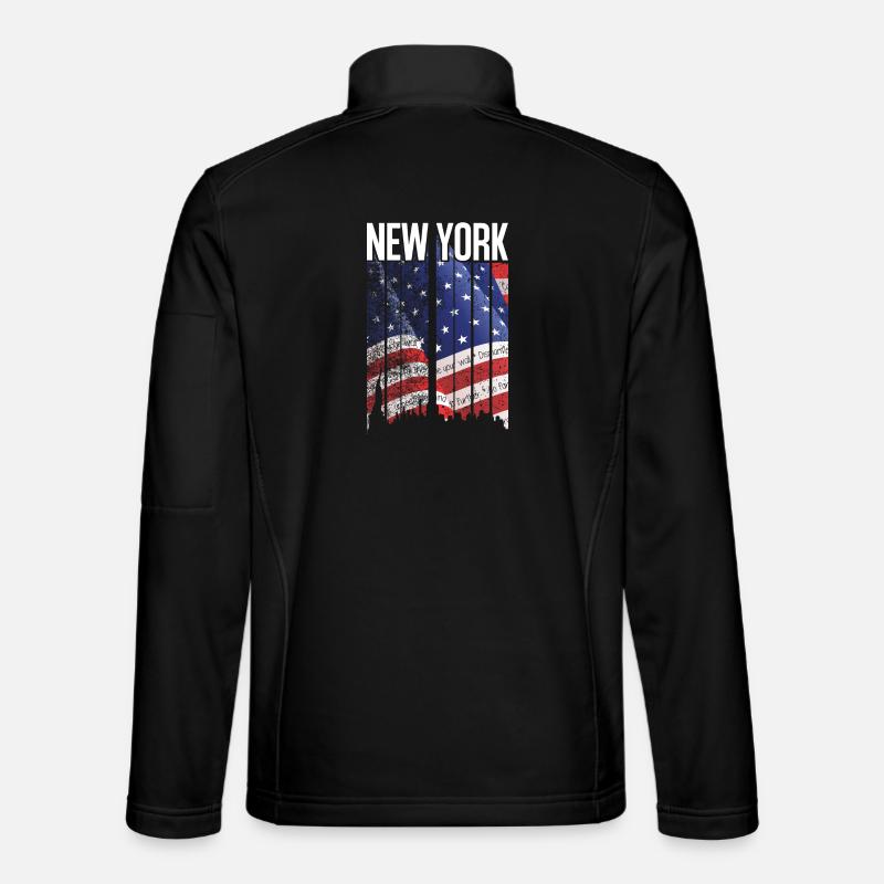 New York Flag Mosaic - Unisex Softshell Jacket - black