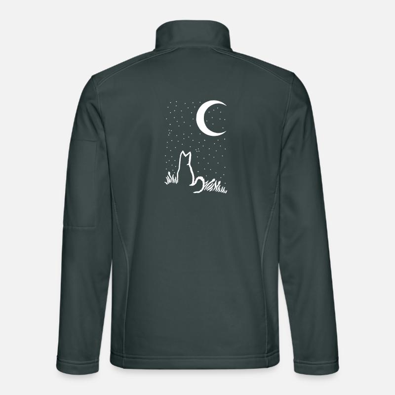 Un chat sous la lune et les étoiles Veste en tissu softshell Unisexe