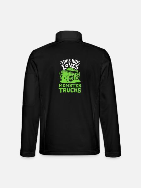 Monstertrucks für Kinder - Unisex Softshelljacke - Schwarz - Hinten