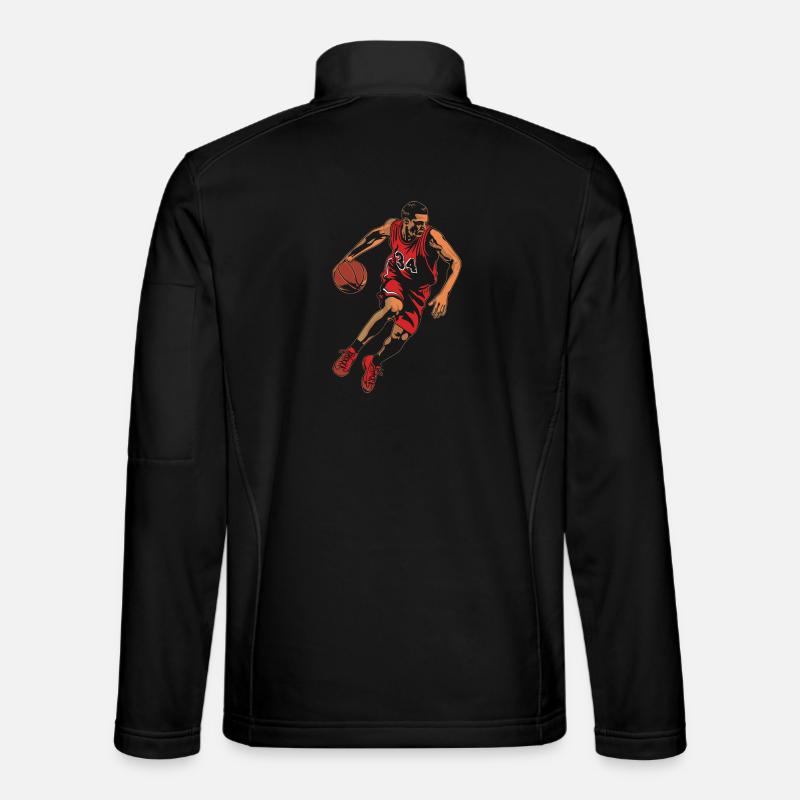 Basketballer Grafik - Unisex Softshelljacke - Schwarz
