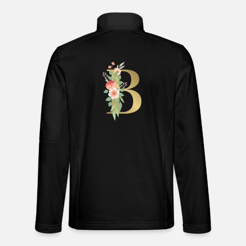 Eleganter Buchstabe 'B' mit Blumen Unisex Softshelljacke