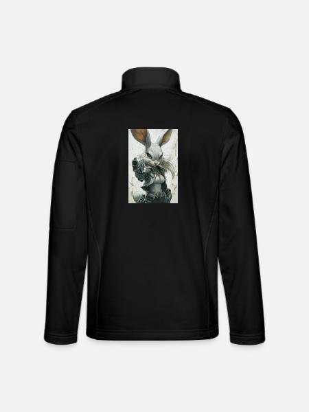 Urban Rabbit with Pistol - Unisex Softshell Jacket - black - Back