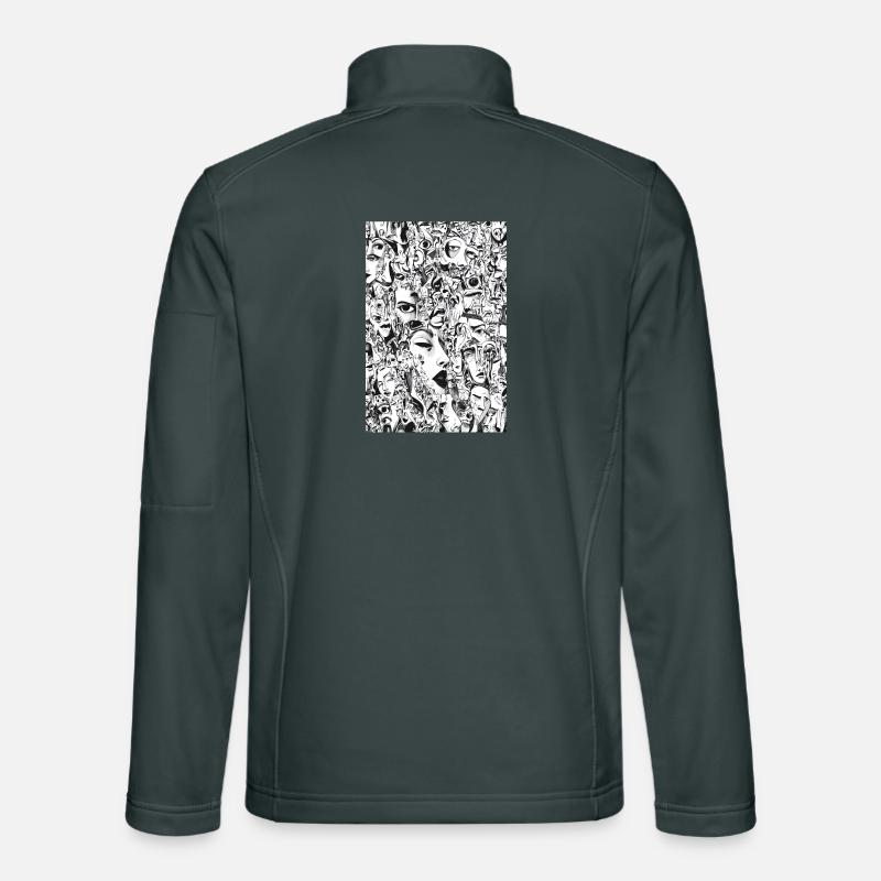 Mask Mosaic: Face Carousel Unisex Softshell Jacket