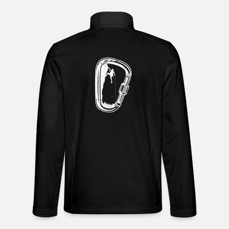 Climber Silhouette in Carabiner - Unisex Softshell Jacket - black