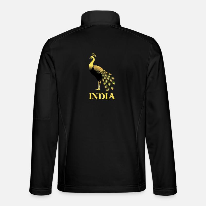 Pfau - Vogel Indiens - Unisex Softshelljacke - Schwarz