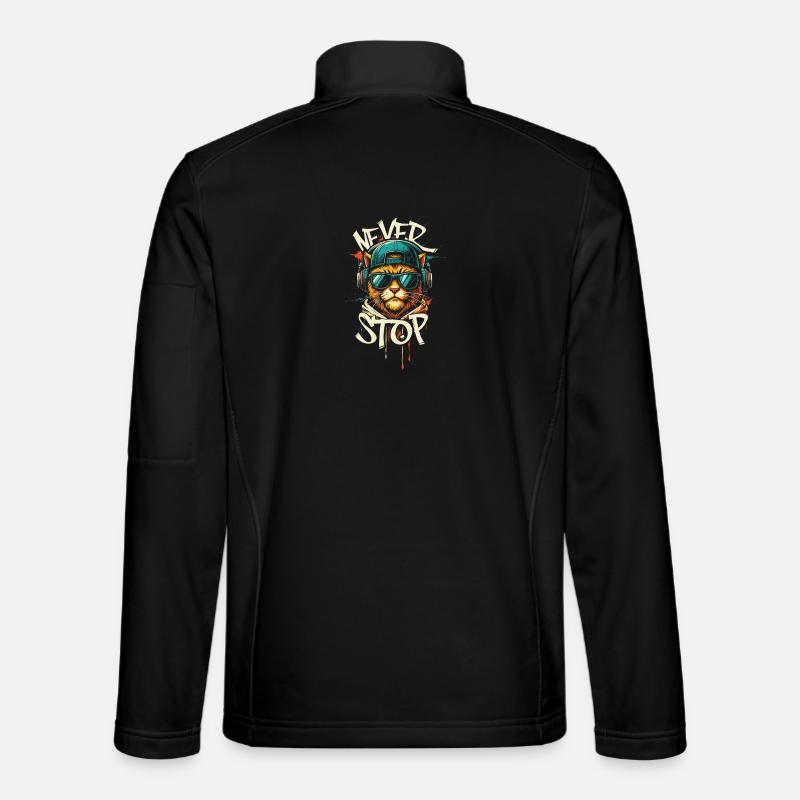 Cat Head Graffiti Hip-Hop - Unisex Softshell Jacket - black