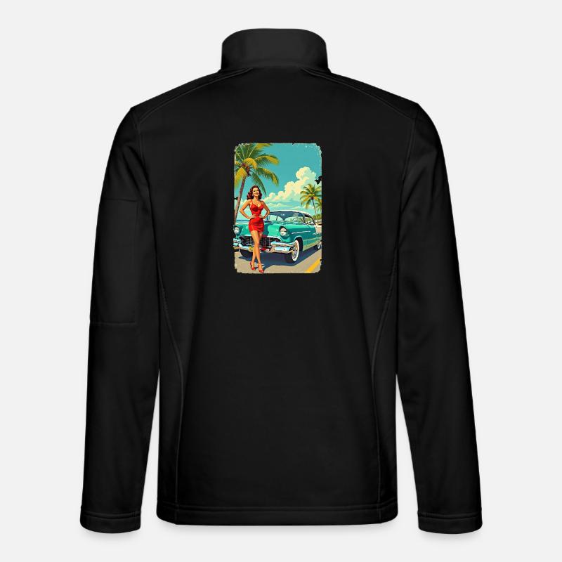 Retro Glamour & Muscle Car R01 - Unisex Softshell Jacket - black