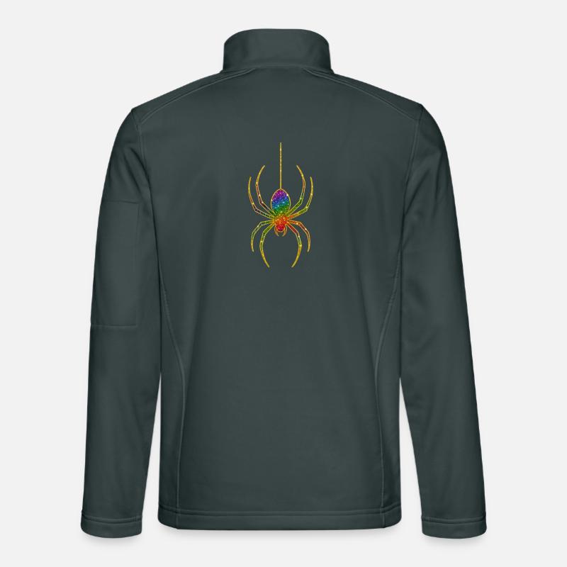 Rainbow glitter spider motif Unisex Softshell Jacket