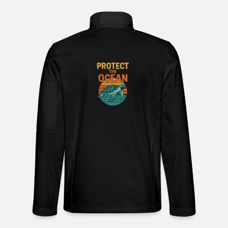 Protect the Sea Turtle - Unisex Softshell Jacket - black