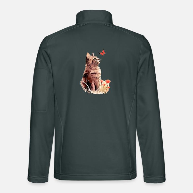Cat and butterfly Unisex Softshell Jacket