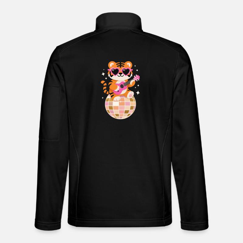 Funny Tiger Disco Dance Ball Groovy 80s Unisex Softshell Jacket