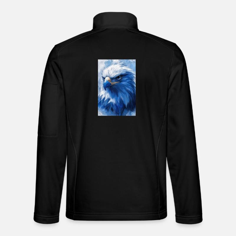 Illustration eines Adlers - Unisex Softshelljacke - Schwarz