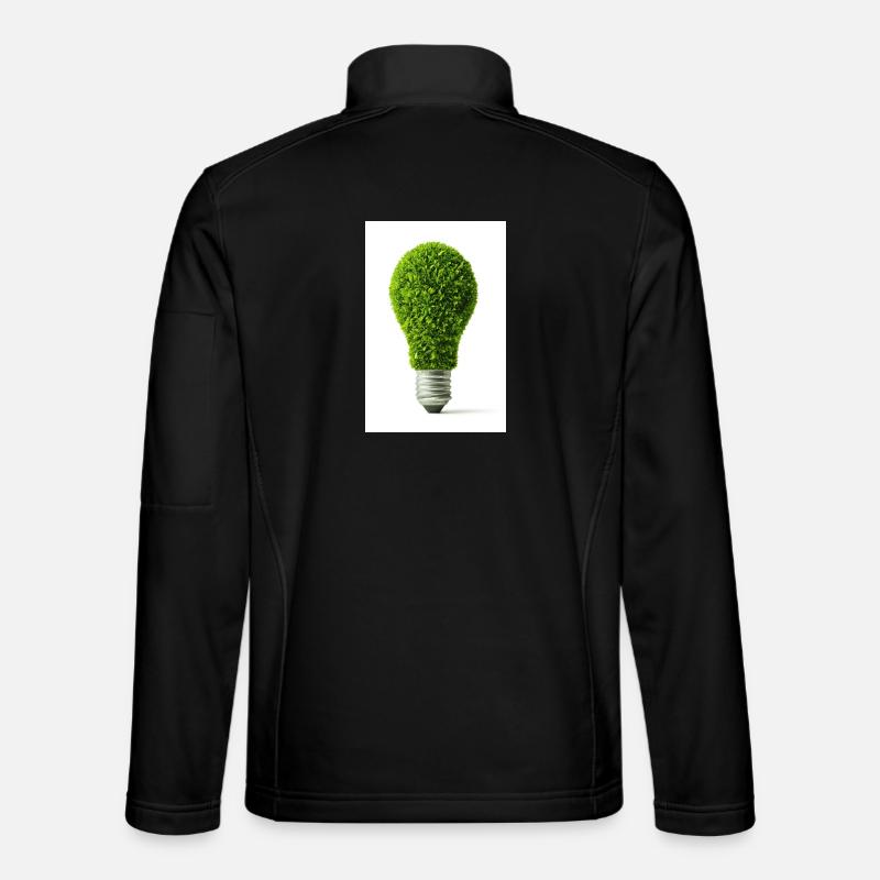 Leafy Glow Light Bulb Design - Unisex Softshell Jacket - black
