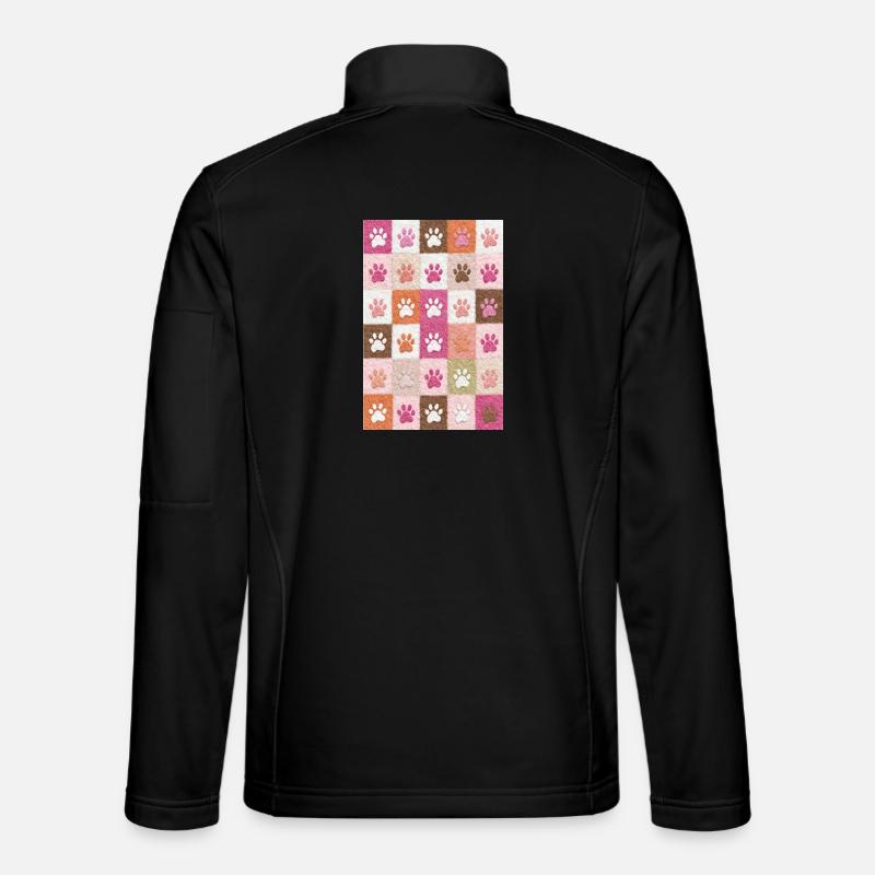 Pawprint Patchwork Plush Squares Unisex Softshell Jacket