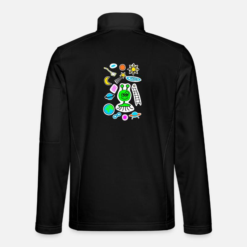 Weltraumkritzelei - Unisex Softshelljacke - Schwarz