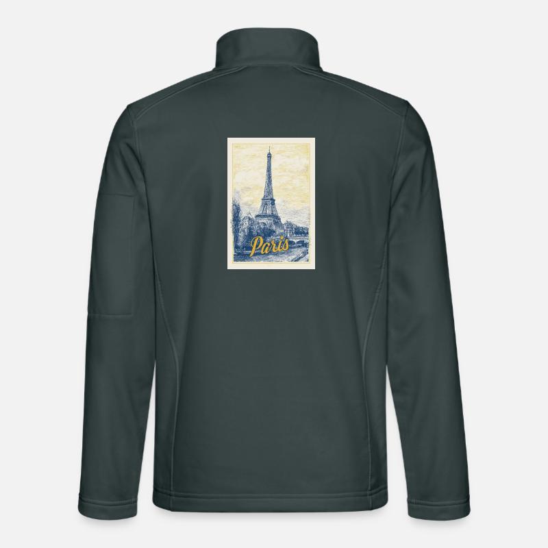 Pariser Eiffel-Bauplan Unisex Softshelljacke