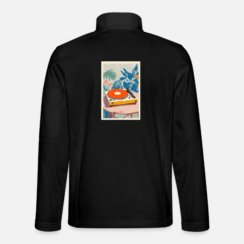 Tropische Drehtisch-Vibe - Unisex Softshelljacke - Schwarz
