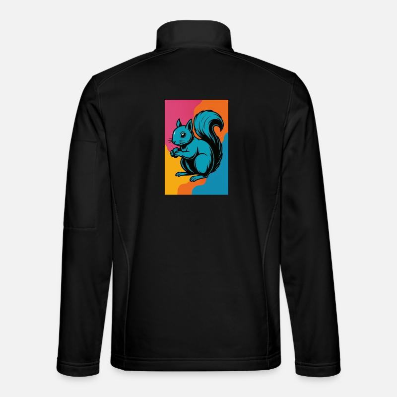 Buntes Eichhörnchen Pop Art - Unisex Softshelljacke - Schwarz