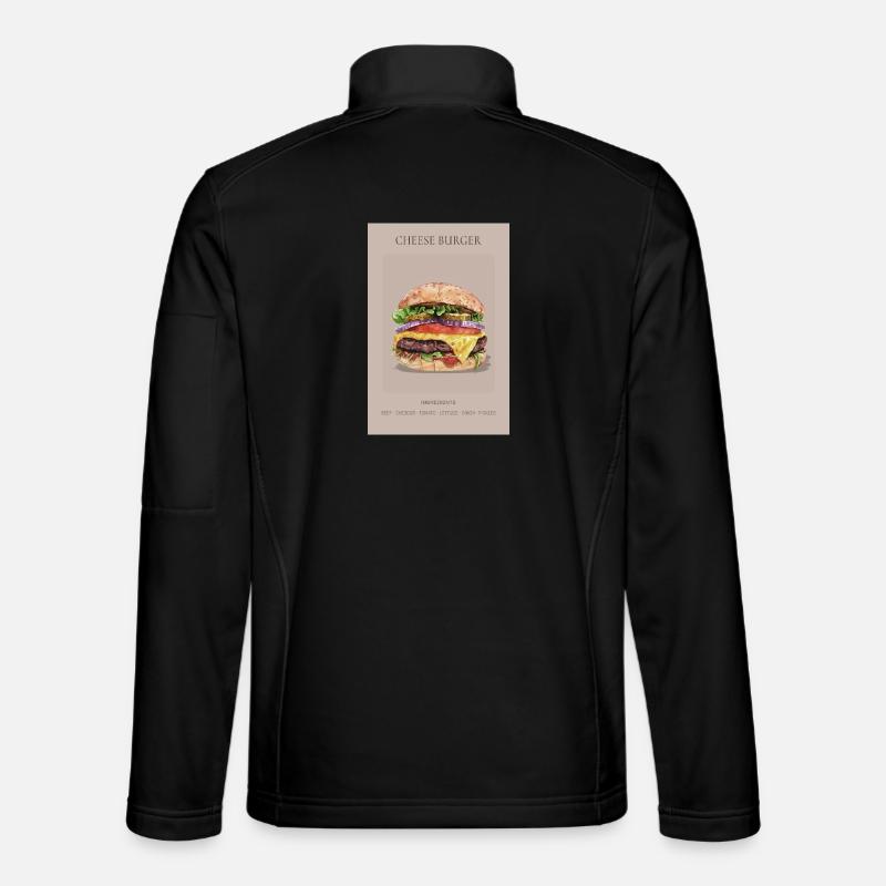 Cheese Burger Poster Food Illustration Kitchen - Unisex Softshell Jacket - black