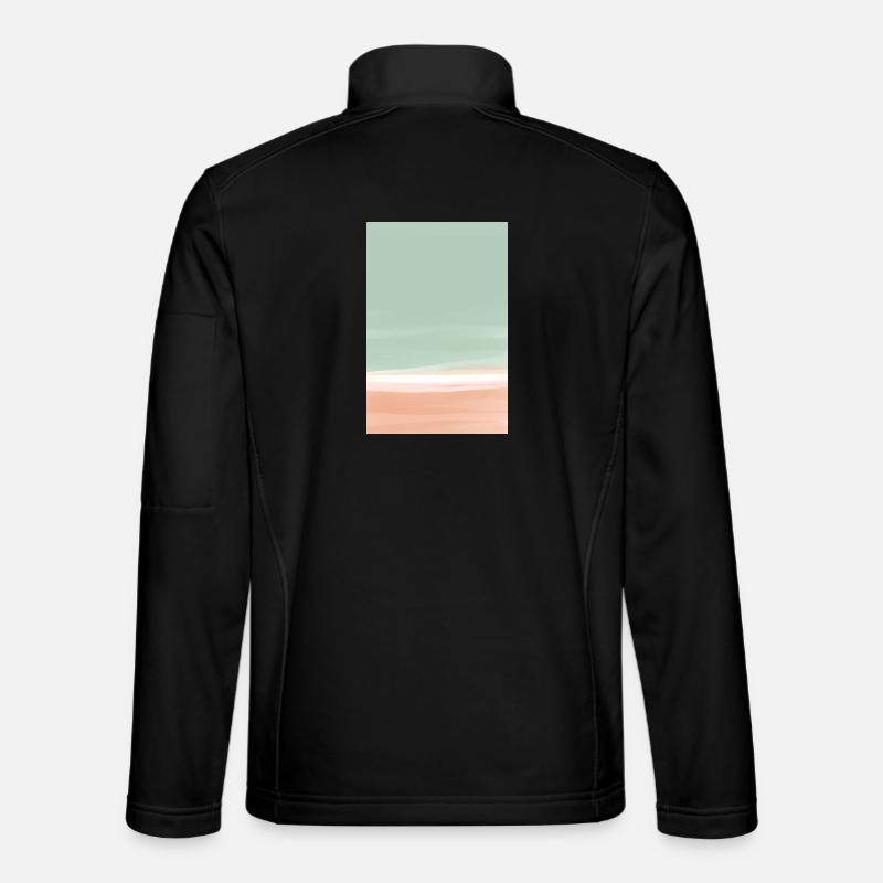 Green orange block - customizable - Unisex Softshell Jacket - black