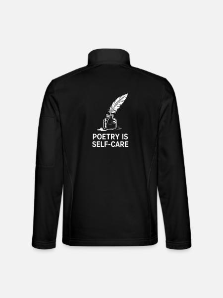 Poetry Self-Care Quill Design - Unisex Softshell Jacket - black