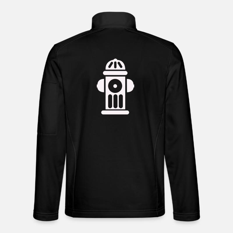 Fire Hydrant Silhouette Line Minimal - Unisex Softshell Jacket - black