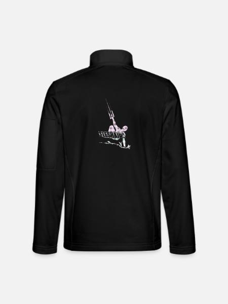 Kitesurfer - Unisex Softshelljacke - Schwarz - Hinten