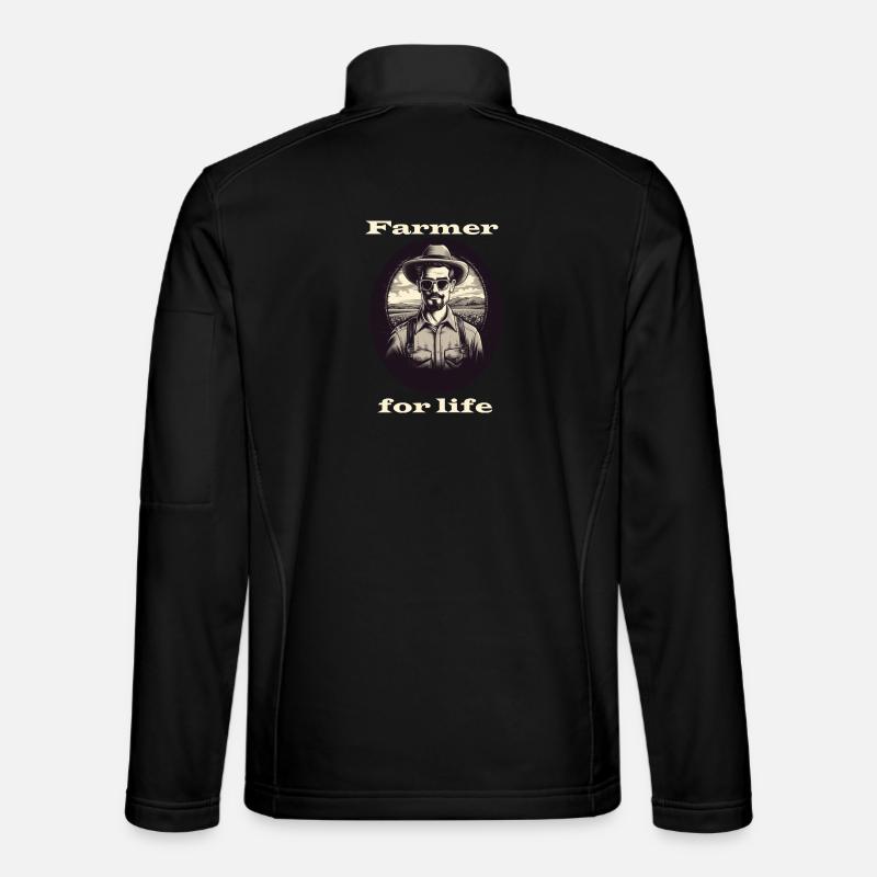 Farmer for life weiß - Unisex Softshelljacke - Schwarz