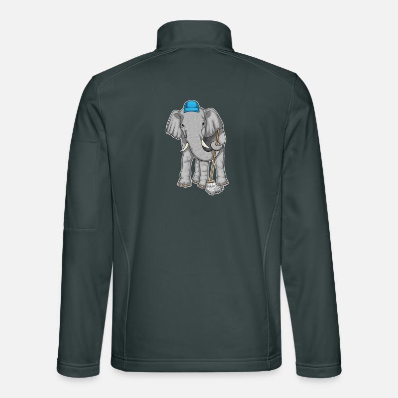 Elephant Cleaner Mop Unisex Softshell Jacket